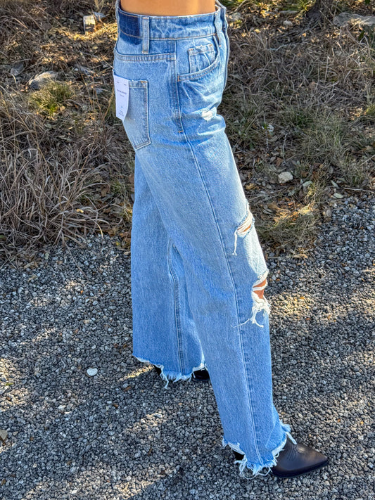 Flying Monkey High Rise Wide Leg Jeans