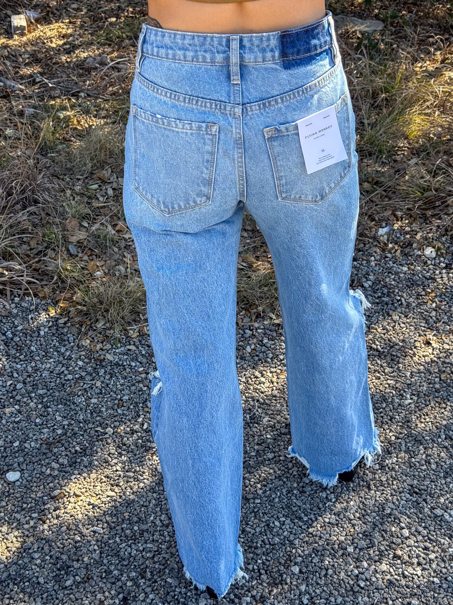 Flying Monkey High Rise Wide Leg Jeans