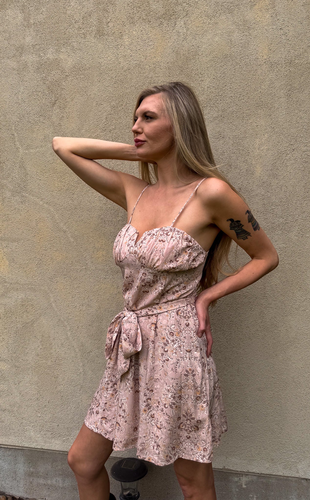 Paisley Sweetheart Tie Belt Mini Dress